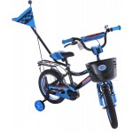 Detský bicykel 14" Fuzlu Thor čierno-červený-modrý